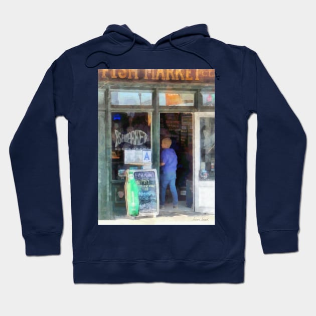 Manhattan NY - Fish Market Hoodie by SusanSavad